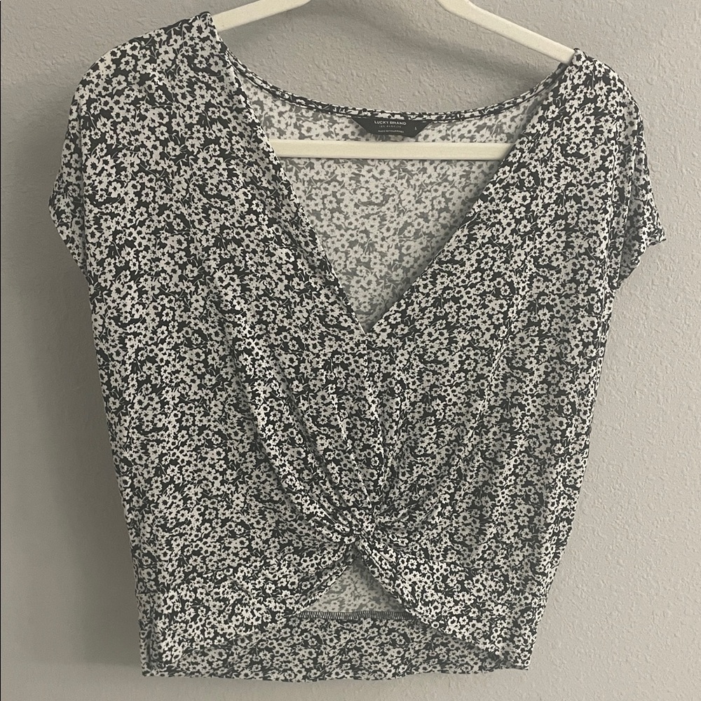 Lucky Brand Black and White Floral Top